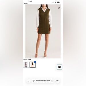 Olive/White Shirt Dress
